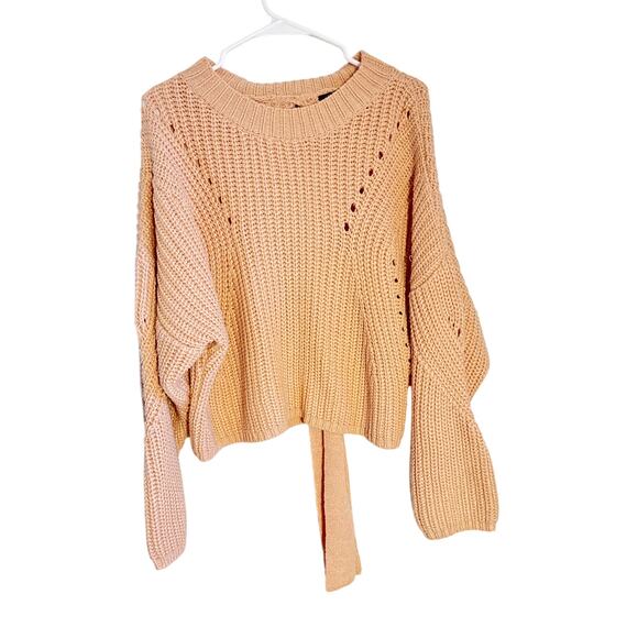 Lulus Medium Pink Crochet Sweater – 100% Acrylic, - Picture 2 of 7